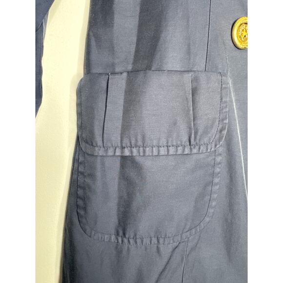 Miss Sixty M60 Navy Trench Jacket Gold Button Military Style pleated back XS - Picture 13 of 13